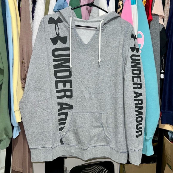 Under Armour  Gray Hoodie with Black Logo - Picture 4 of 11